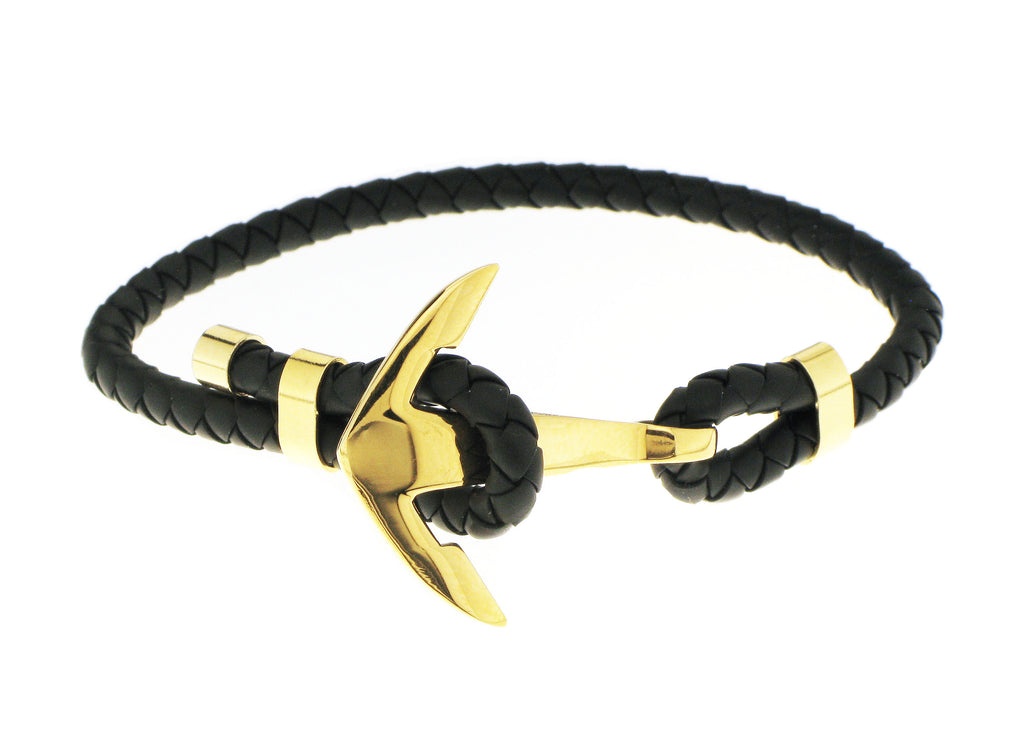 Anchor Bracelet - Black / Gold Accent