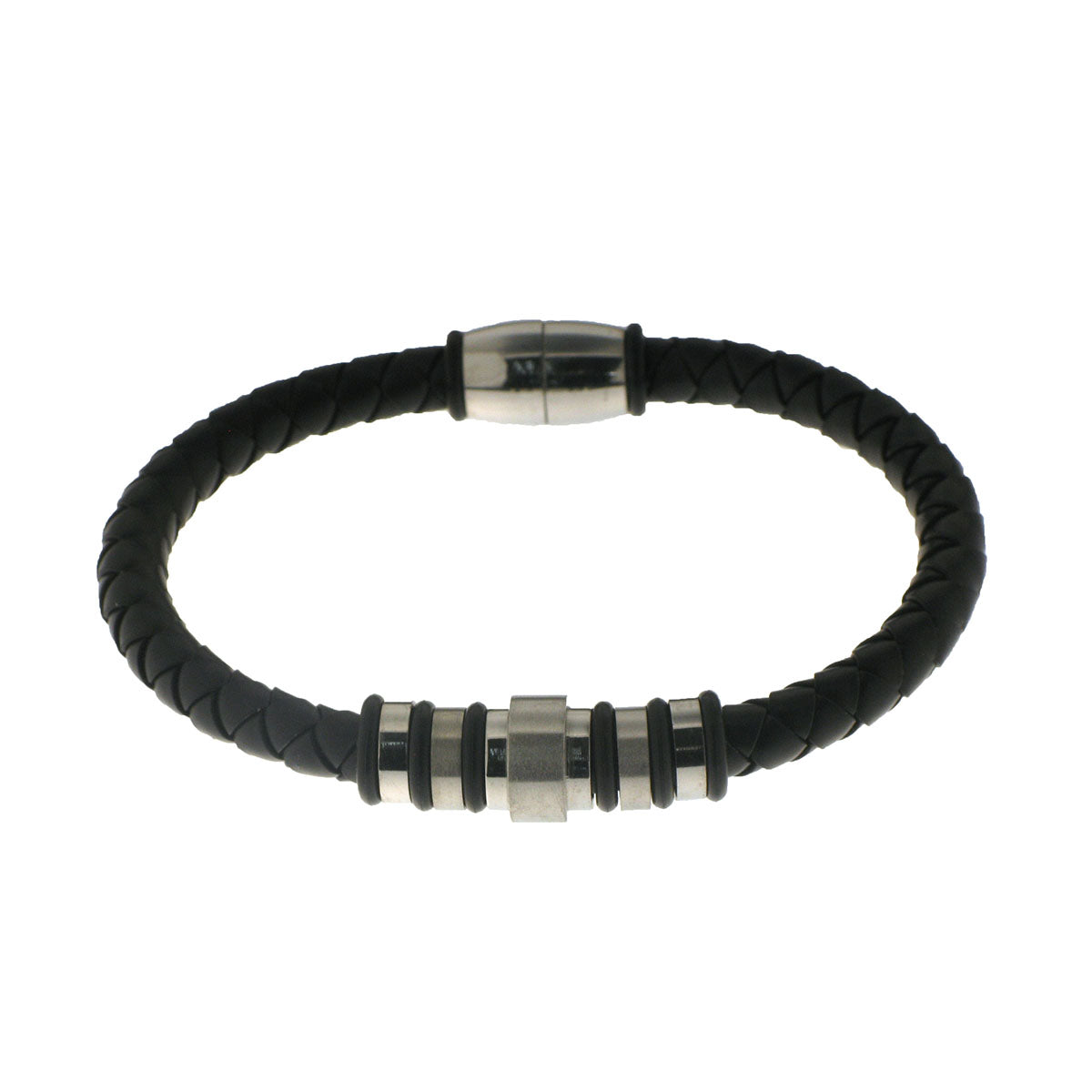 Herringbone Round Weave Bracelet in Black