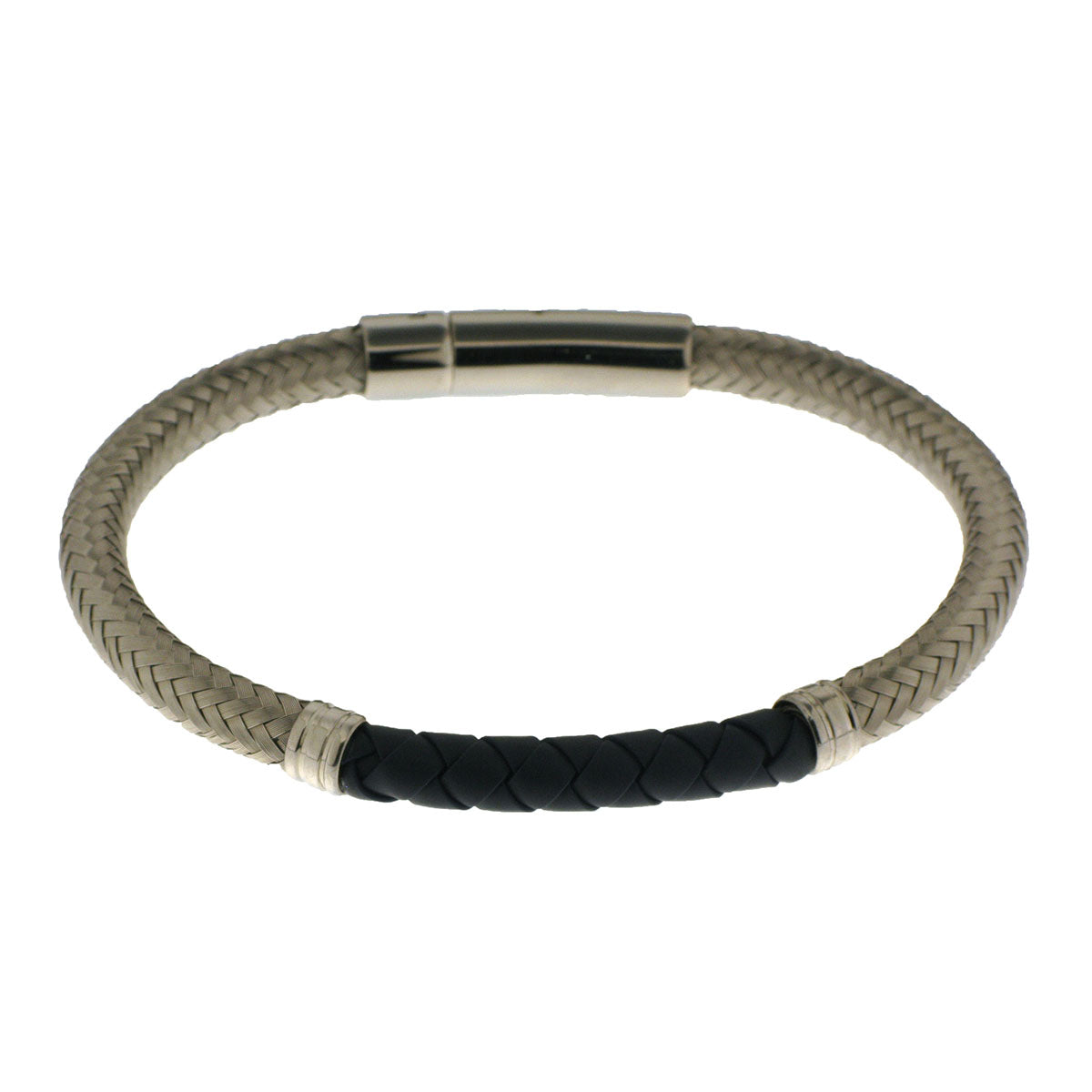 Herringbone Round Weave Bracelet Gold/Stainless