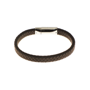 Herringbone Silicone Flat Weave Bracelet in Brown