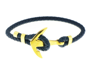 Anchor Bracelet - Navy Blue / Gold Accent