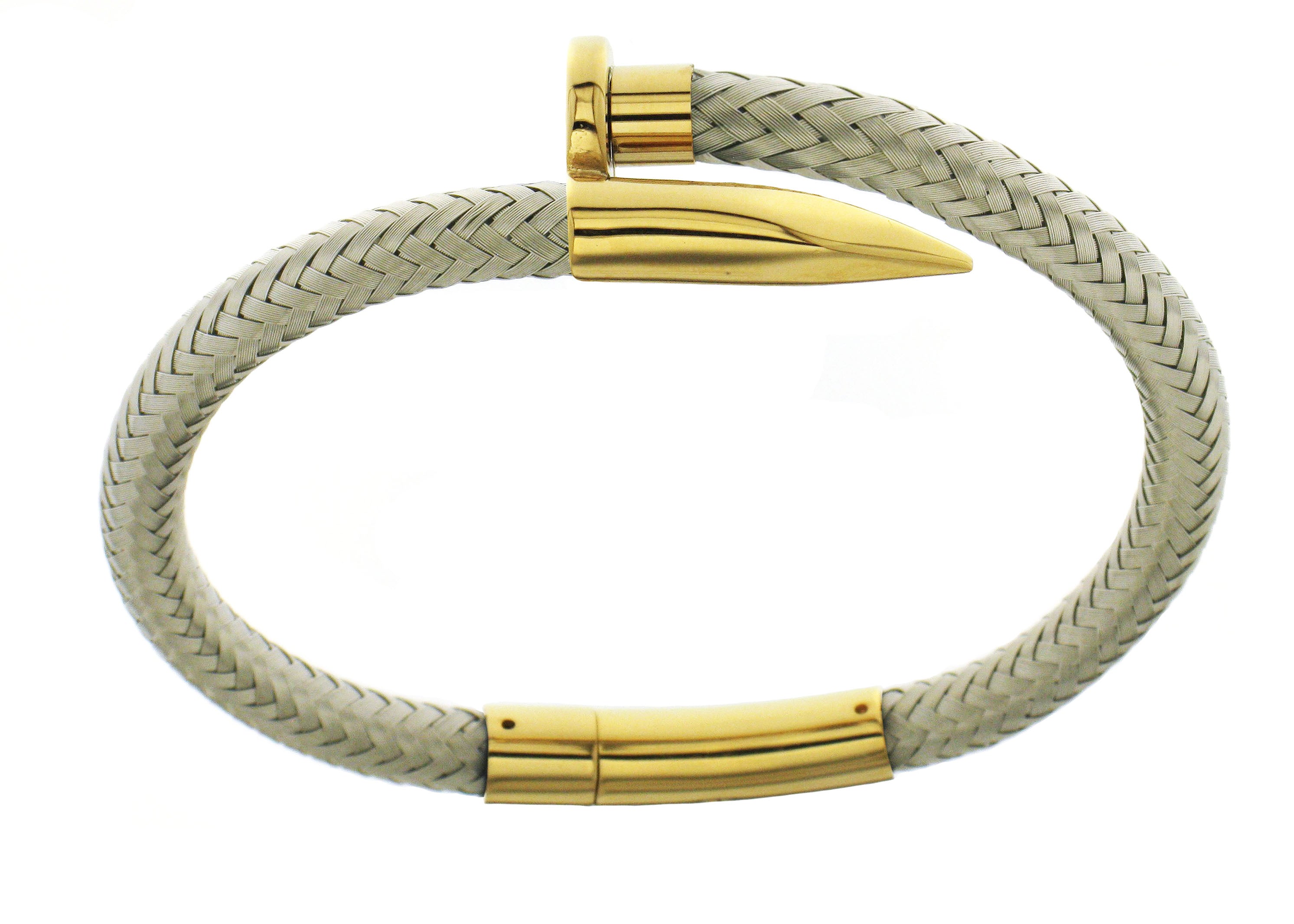 Nail Bracelet - Sterling Silver / Gold Accent