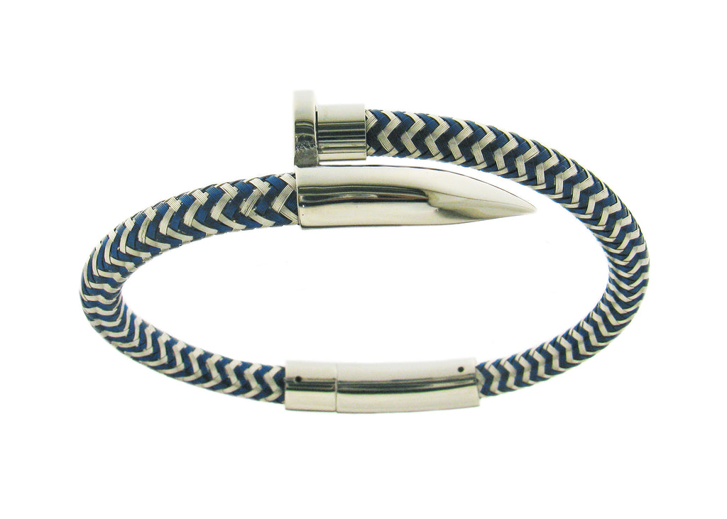 Nail Bracelet - Stainless Silver / Silicone / Silver Accent