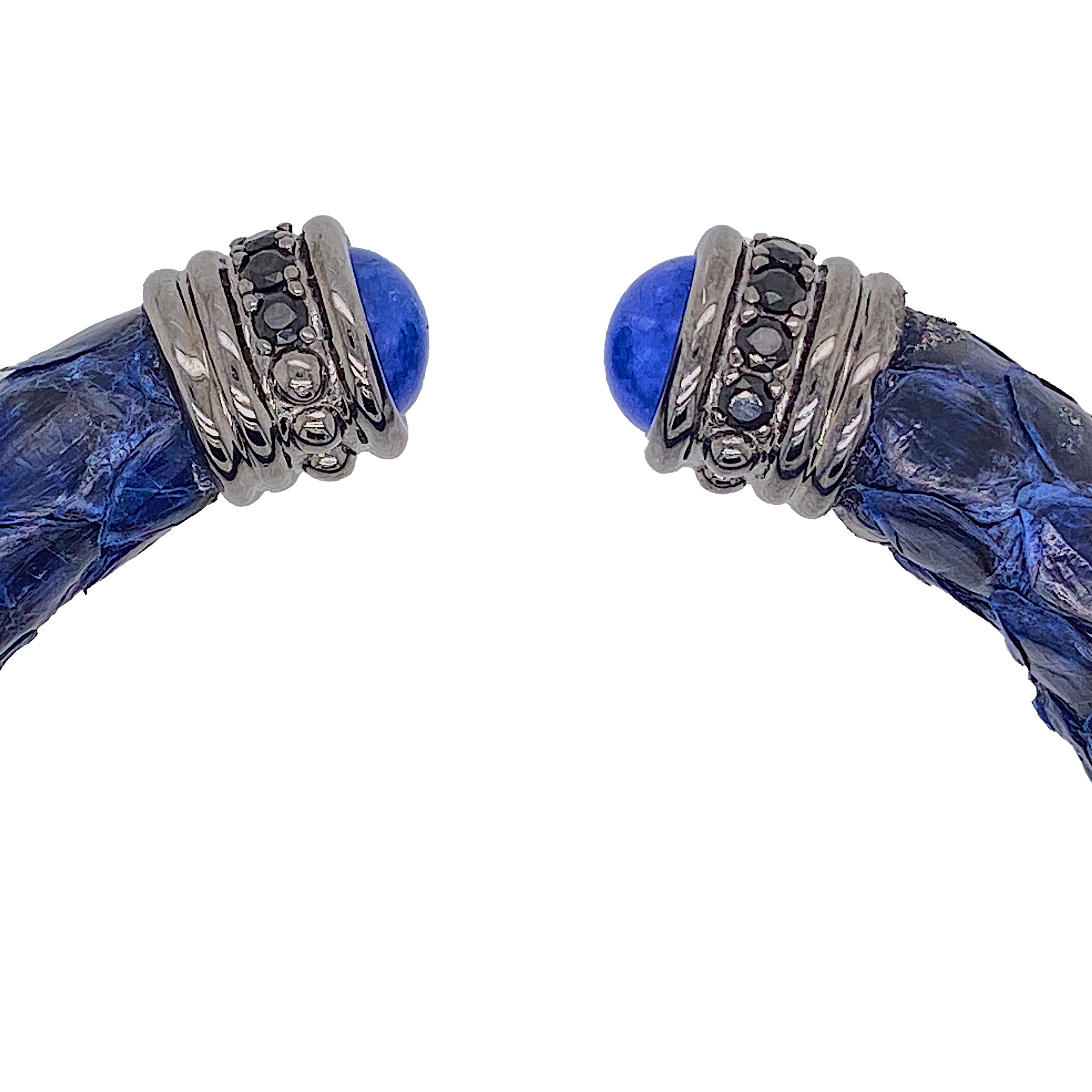 Lapis Lazuli Cap - Blue Python Bracelet