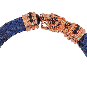Tiger Head - Blue Python Bracelet