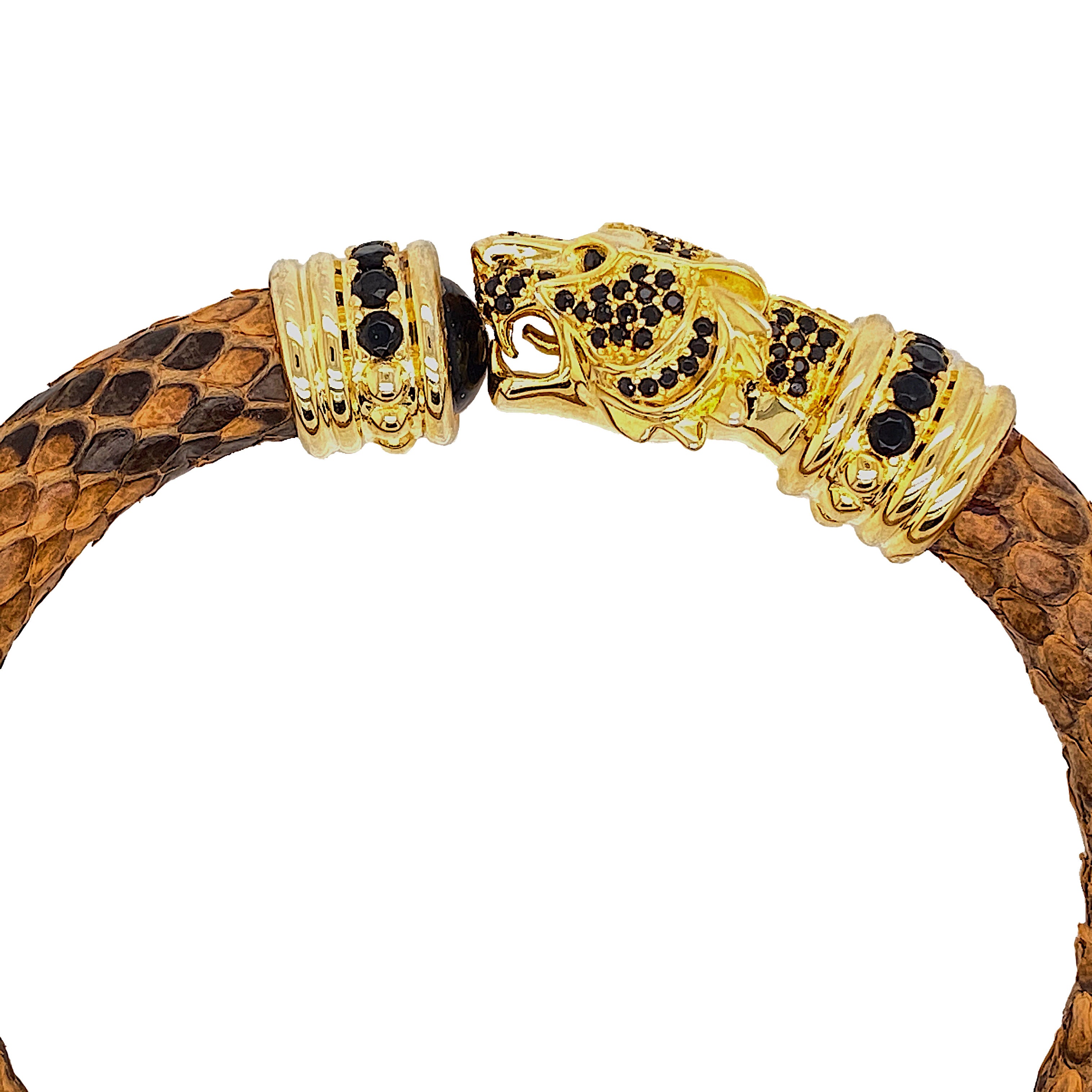 Brown Python Bracelet - Tiger Head