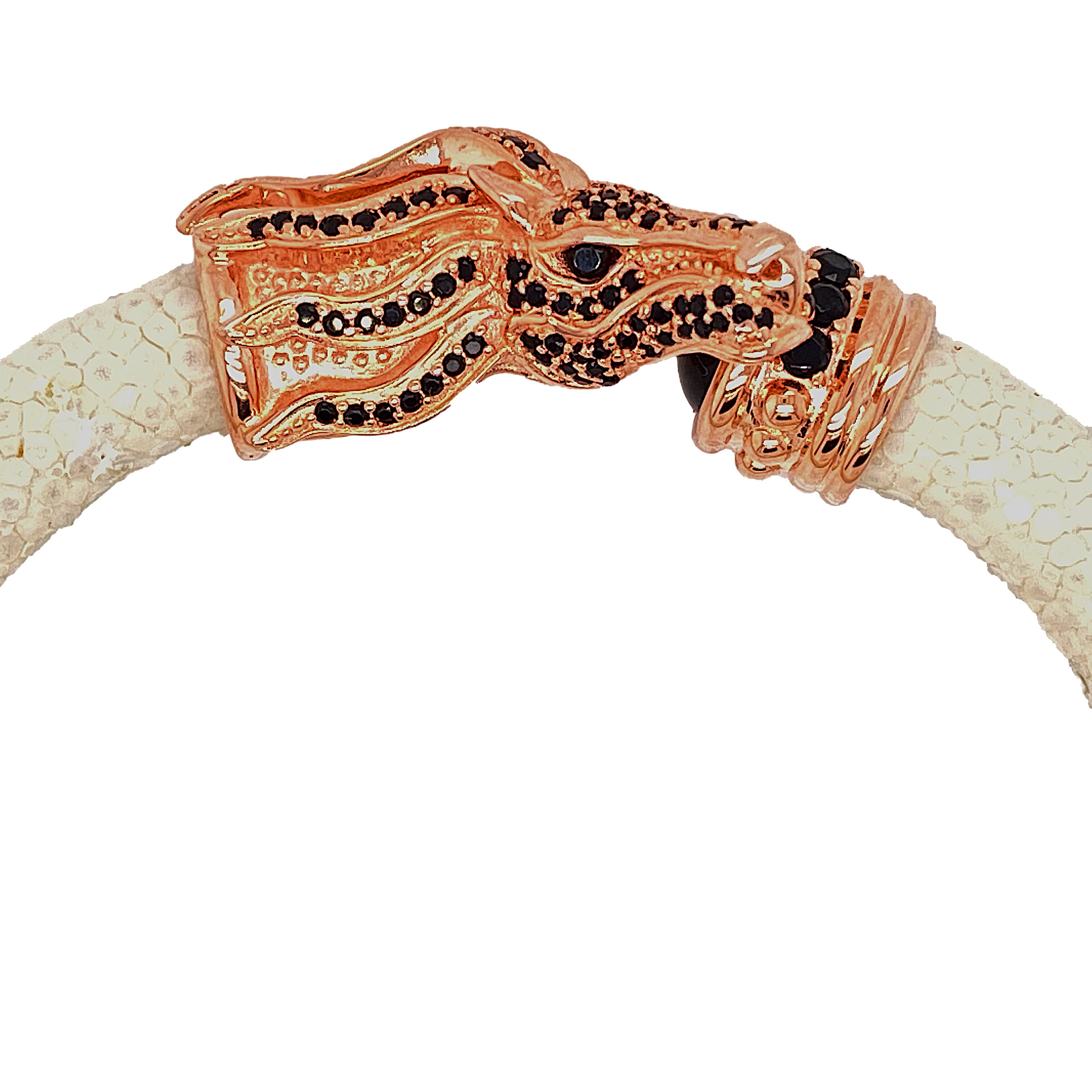 White Stingray Bracelet - Dragon Head