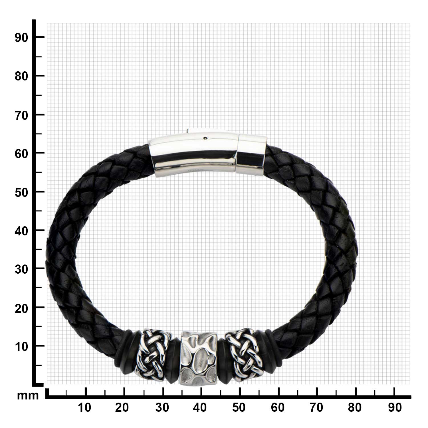 Celtic Knot Bead in Black Braided Leather Bracelet