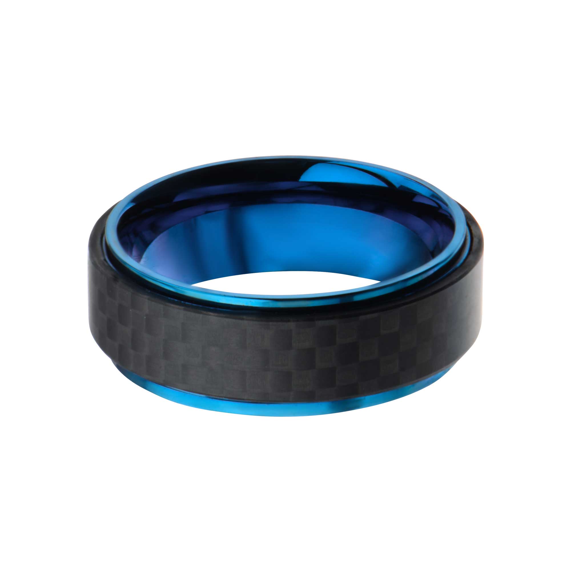 Blue Plated and Solid Carbon Fiber Ring