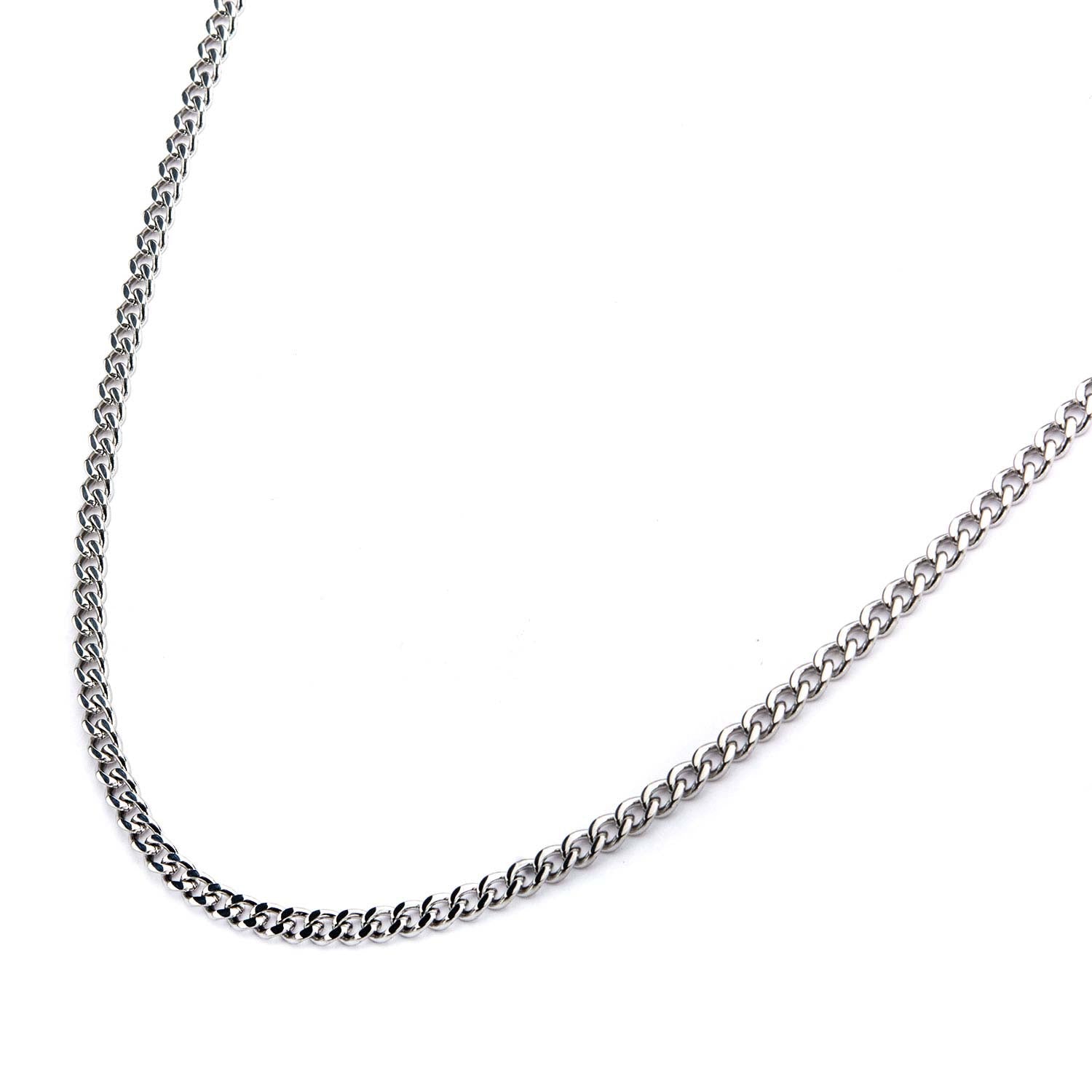 Stainless Steel Curb Diamond Cut Necklace