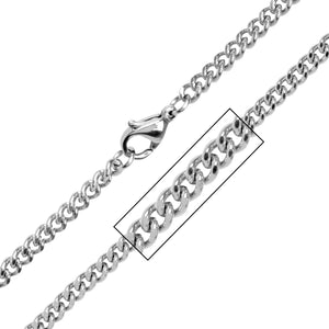 Stainless Steel Curb Diamond Cut Necklace
