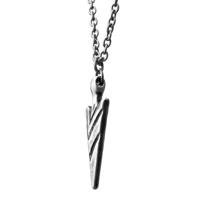 Stainless Steel and Antiqued Finish Arrowhead Pendant with Chain