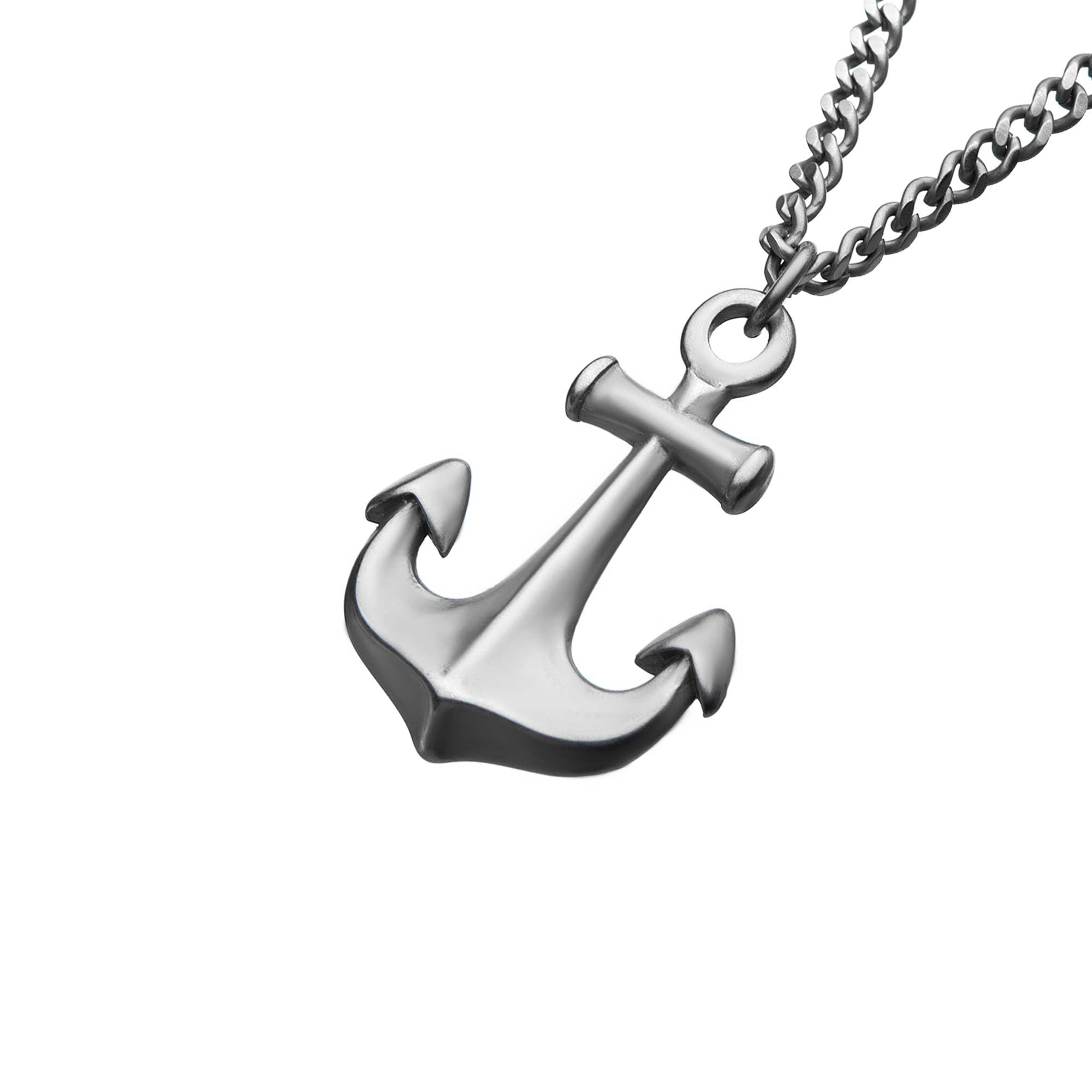 Stainless Steel Antiqued Finish Nautical Anchor Pendant