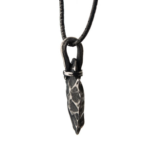 Gun Metal with Antiqued Finish Hammered Arrowhead Pendant with Chain
